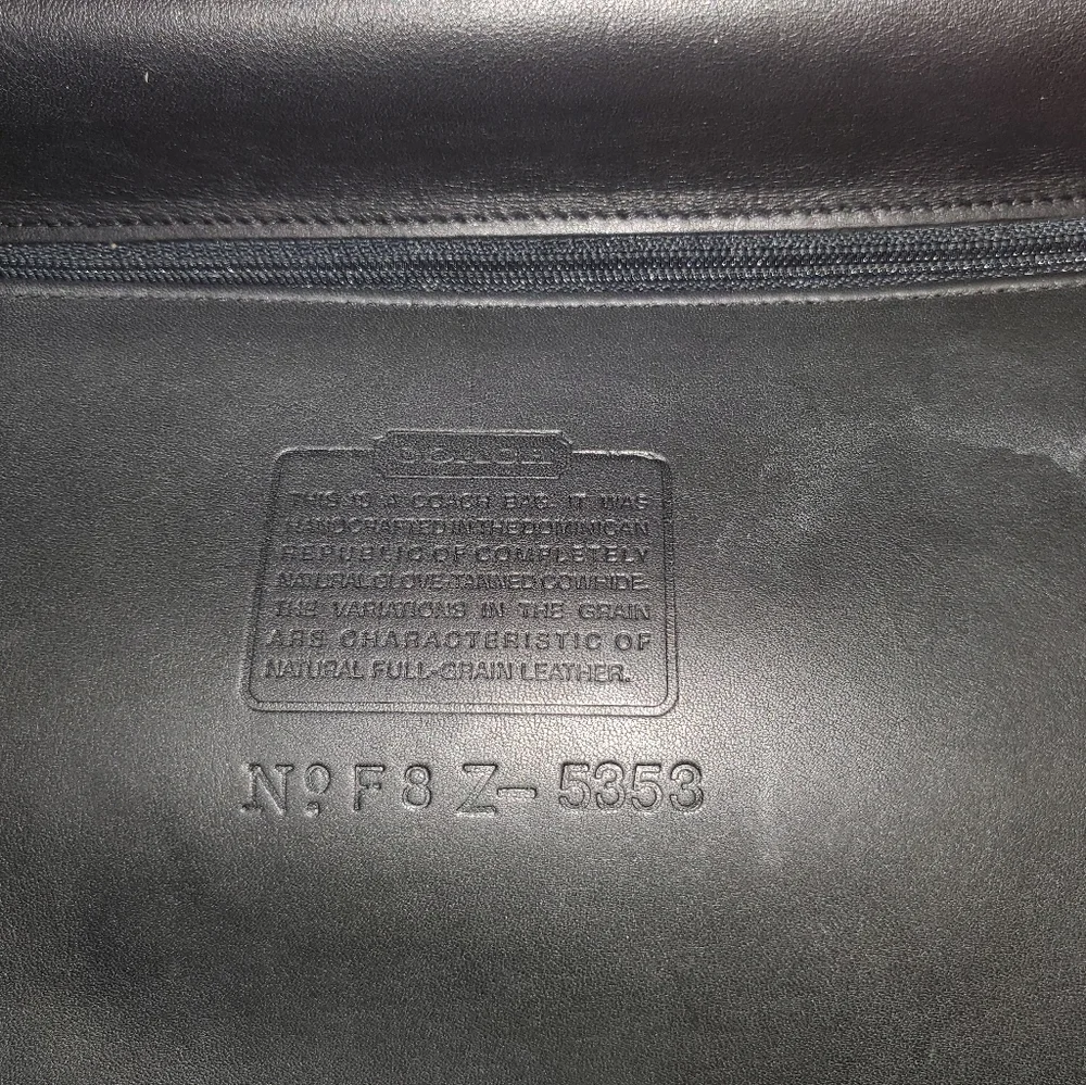 Vintage COACH Diplomat Attache Black Leather Briefcase/Messenger Bag